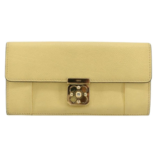 Chloe Marcie Continental Leather, Yellow, Leather, Wallet