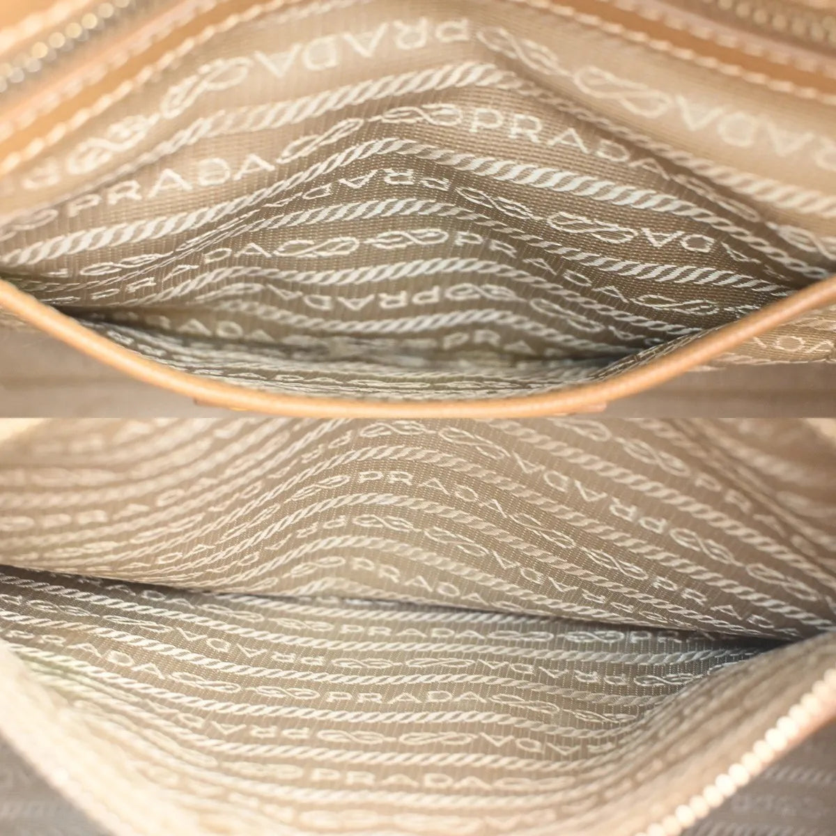 Prada Convertible Tote Canvas and Saffiano Leather, Beige, Canvas, Tote Bag