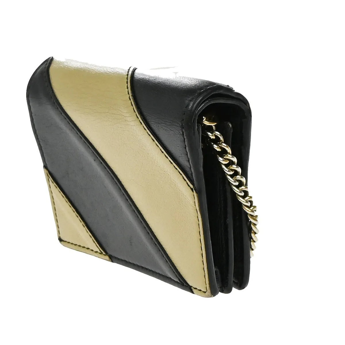 Gucci Zumi Chain Card Case Diagonal Quilted Leather, Black, Leather, Wallet