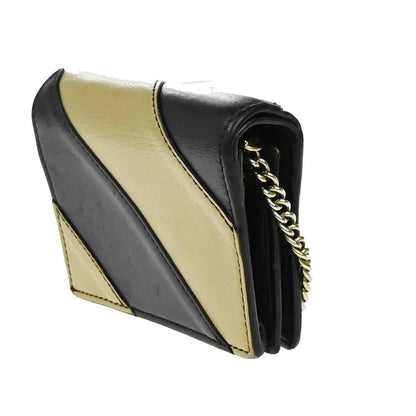 Gucci Zumi Chain Card Case Diagonal Quilted Leather, Black, Leather, Wallet