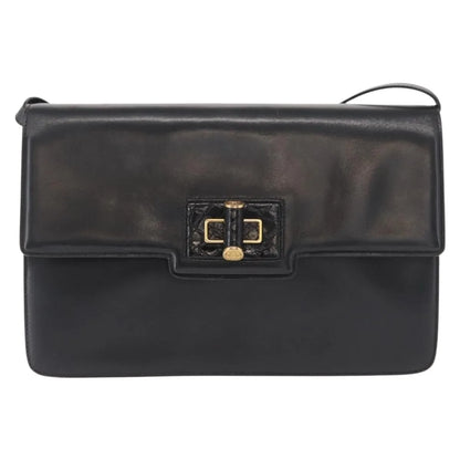 Gucci Vintage Leather, Black, Leather, Shoulder Bag
