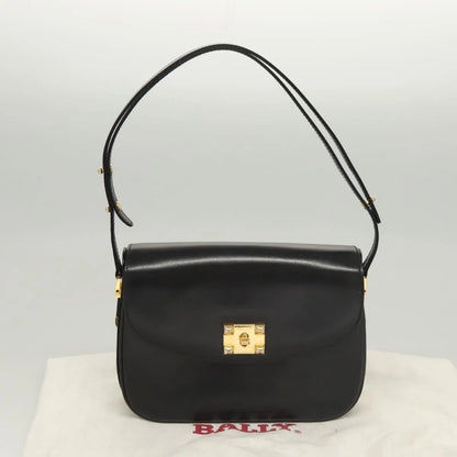 Bally Vintage Leather, Black, Leather, Shoulder Bag