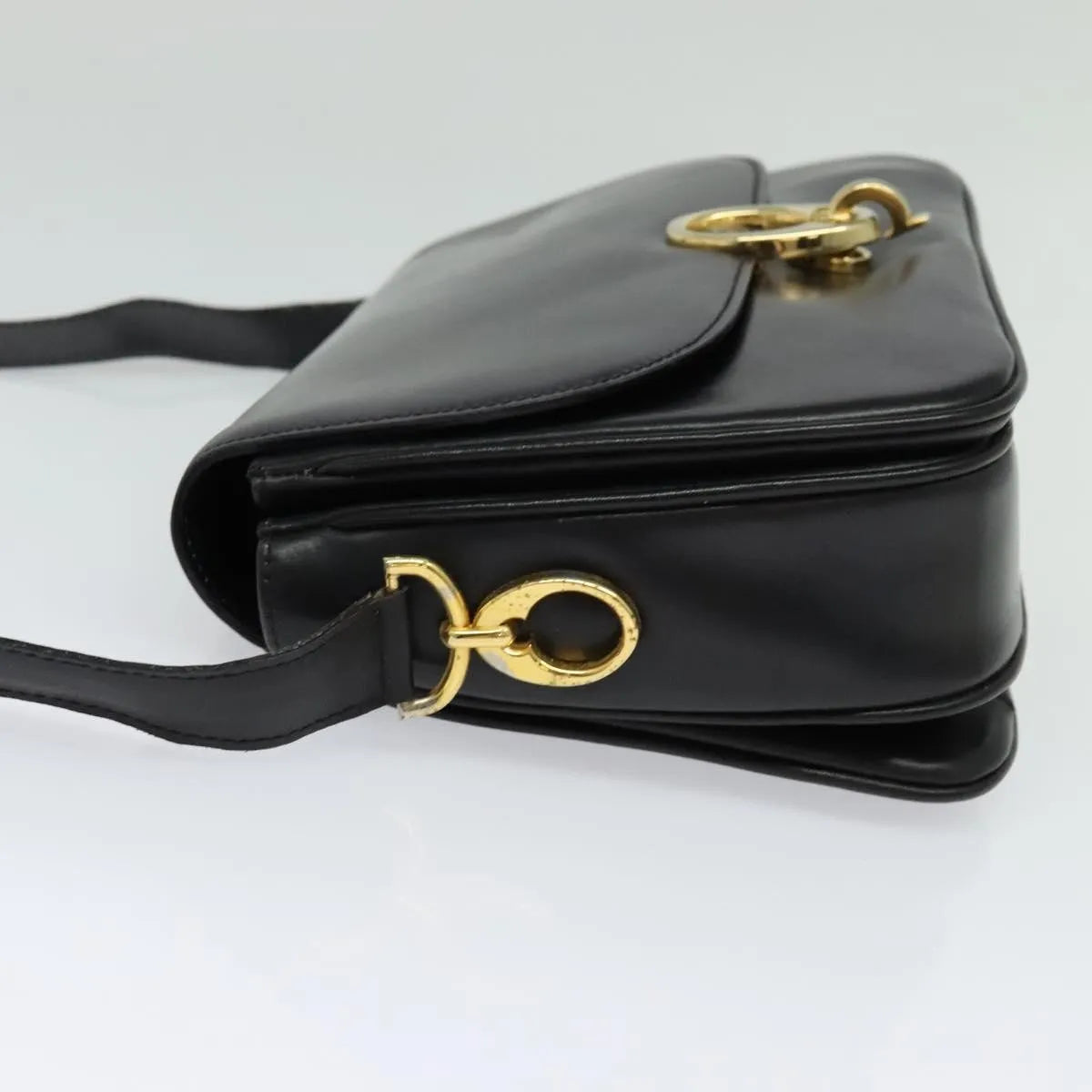 Celine Vintage Leather, Black, Leather, Shoulder Bag