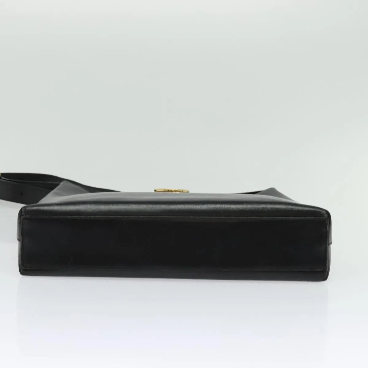 Salvatore Ferragamo Gancio Flap Hobo Leather, Black, Leather, Shoulder Bag