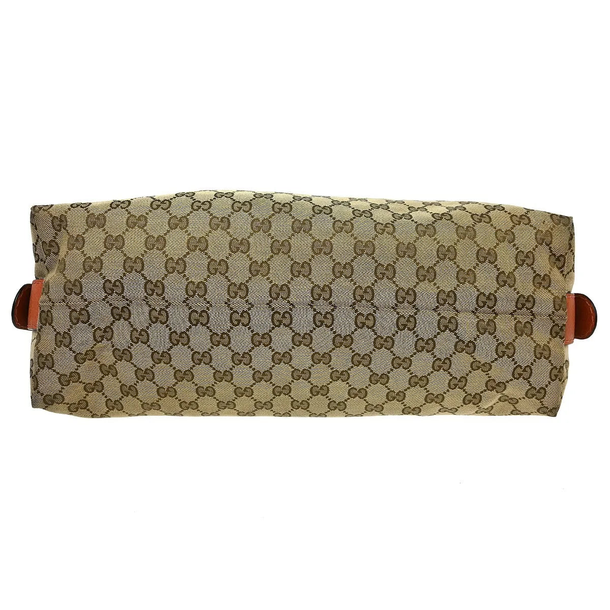 Gucci Bamboo Boston Horsebit Canvas with Leather, Beige, Canvas, Handbag
