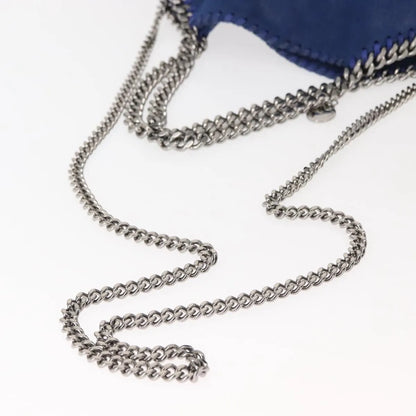 Stella McCartney Falabella Fold Over Shaggy Deer, Blue, Polyester, Shoulder Bag