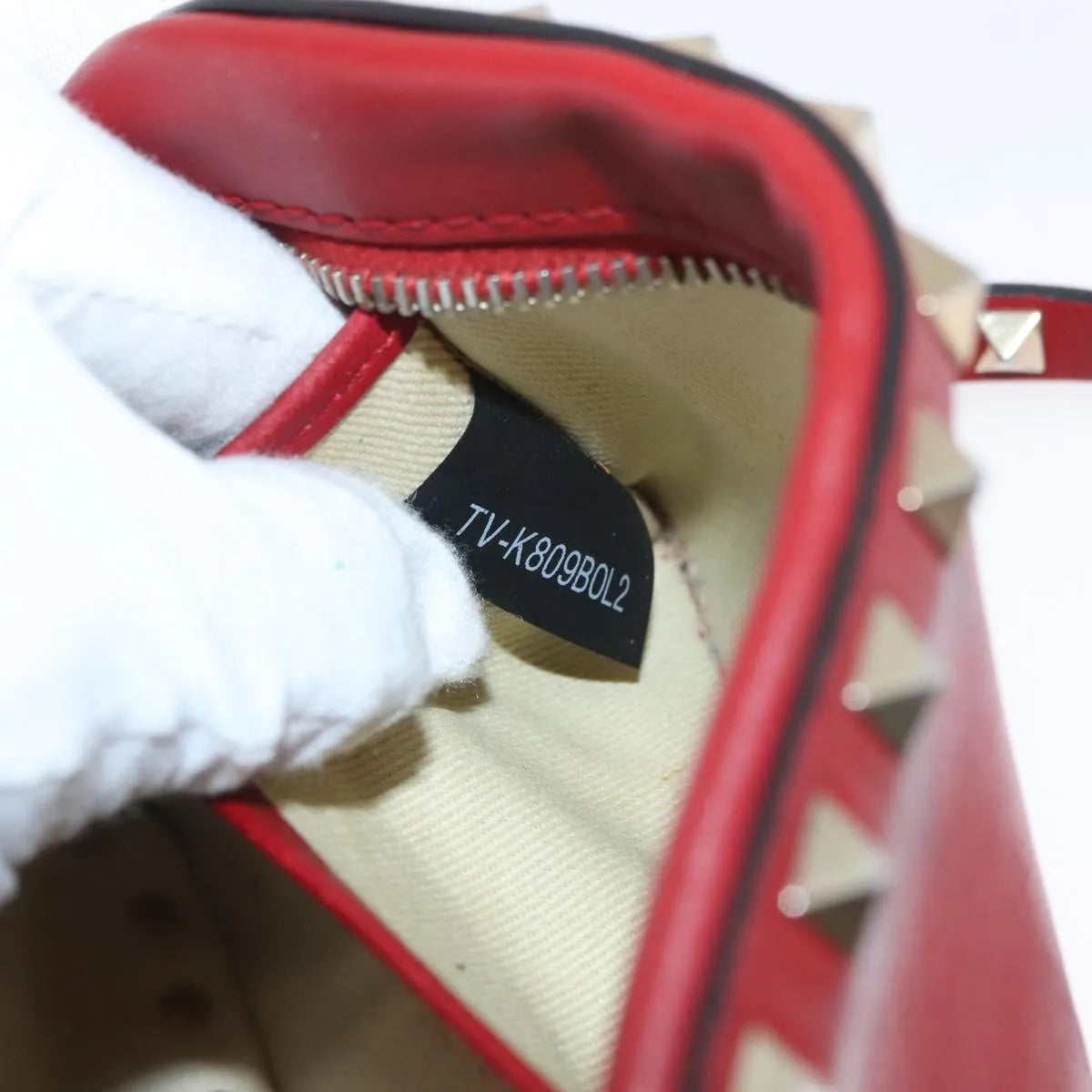 Valentino Garavani Rockstud Camera Leather, Red, Leather, Shoulder Bag