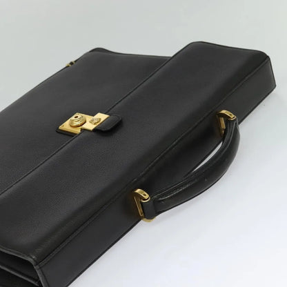 Versace Vintage Leather, Black, Leather, Briefcase
