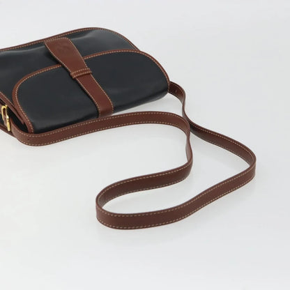Celine Vintage Flap Leather, Black, Leather, Shoulder Bag