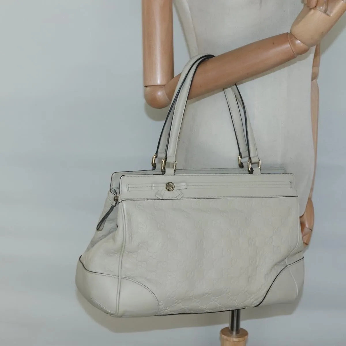 Gucci Mayfair Satchel Guccissima Leather, Beige, Leather, Tote Bag