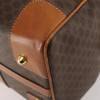 Celine Vintage Duffle Canvas and Leather, Brown, Canvas, Travel Bag