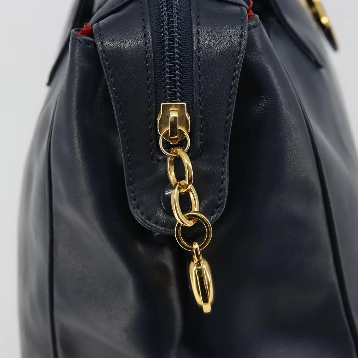 Christian Dior Vintage Leather, Navy, Leather, Handbag