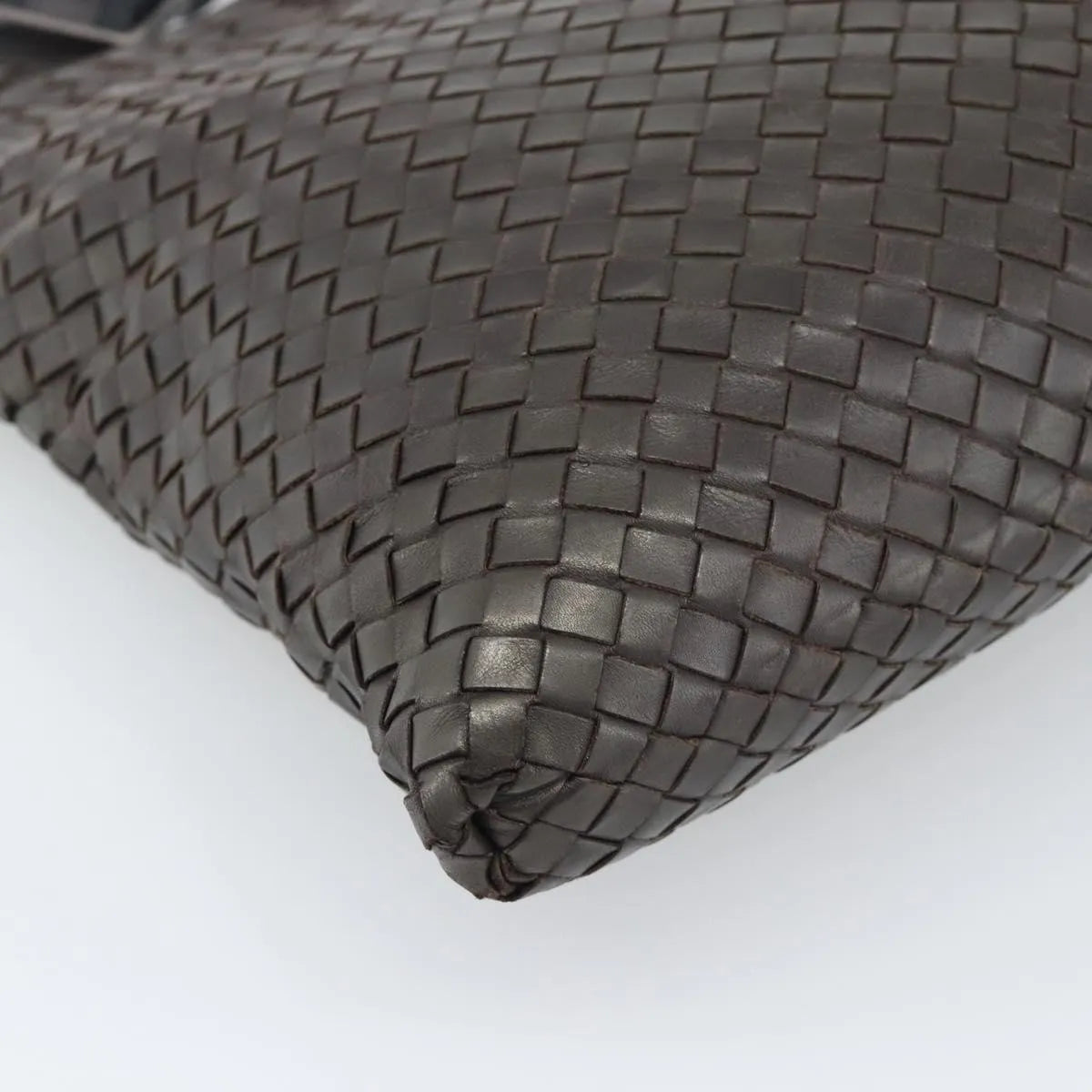 Bottega Veneta Flat Messenger Intrecciato Nappa, Brown, Leather, Crossbody Bag