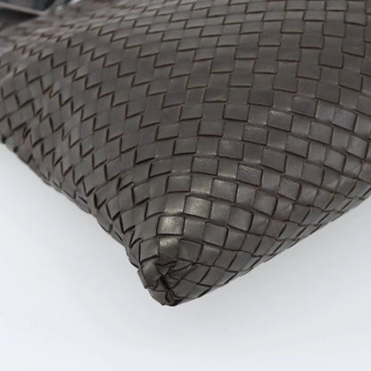 Bottega Veneta Flat Messenger Intrecciato Nappa, Brown, Leather, Crossbody Bag