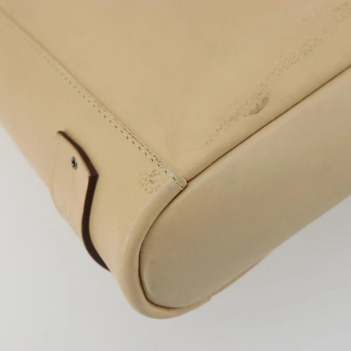 Gucci Vintage Flat Messenger Leather, Beige, Leather, Shoulder Bag
