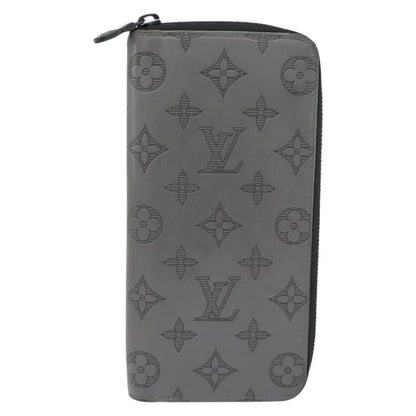 Louis Vuitton Zippy Wallet Vertical Monogram Shadow Leather, Gray, Canvas, Wallet