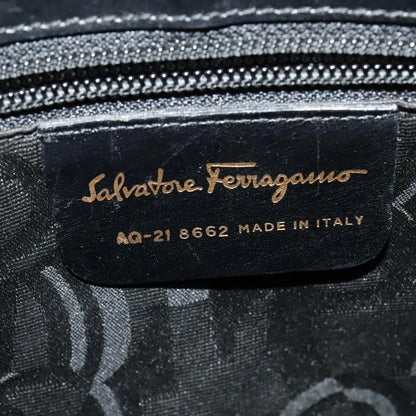 Salvatore Ferragamo Gancio Flap Hobo Leather, Black, Leather, Shoulder Bag
