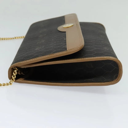 Christian Dior Vintage Honeycomb chain Canvas, Black, Canvas, Shoulder Bag