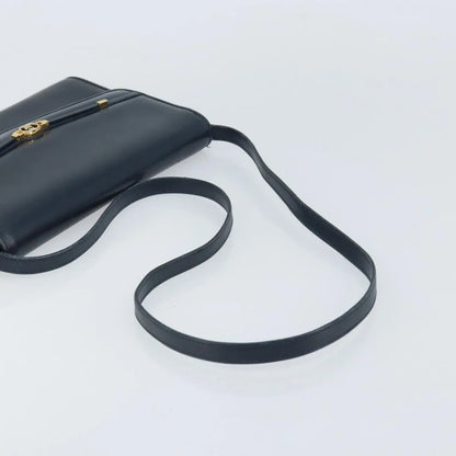 Gucci Vintage Interlocking G Flap Leather, Navy, Leather, Shoulder Bag