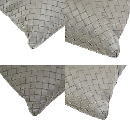 Bottega Veneta Flat Messenger Intrecciato Nappa, Gray, Leather, Shoulder Bag