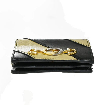 Gucci Zumi Chain Card Case Diagonal Quilted Leather, Black, Leather, Wallet
