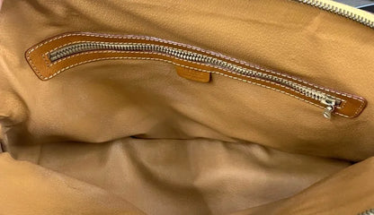 Celine Vintage Macadam Canvas and Leather, Brown, Canvas, Handbag