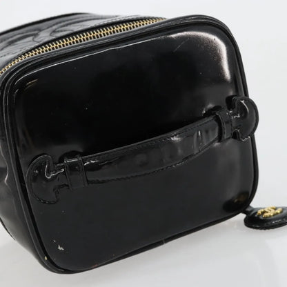 Chanel Vintage Timeless Cosmetic Case Patent, Black, Patent Leather, Handbag