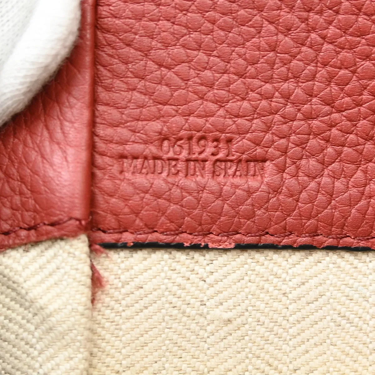 Loewe Hammock Leather, Red, Leather, Handbag
