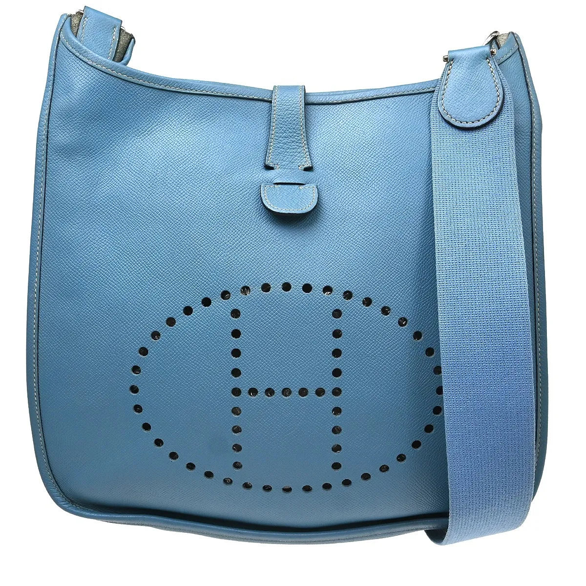 Hermes Evelyne Bag Gen II Clemence, Blue, Leather, Shoulder Bag