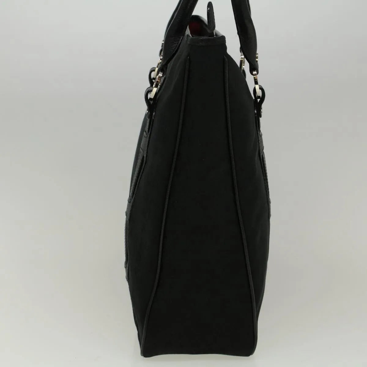 Bvlgari Vintage Canvas, Black, Canvas, Tote Bag