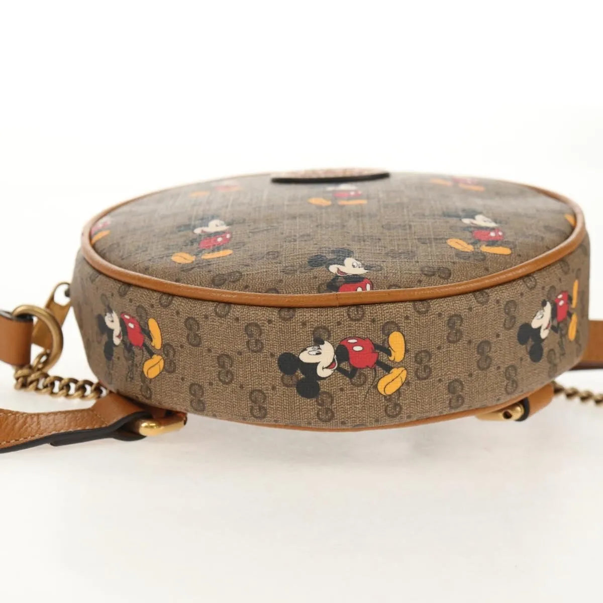 Gucci Disney Mickey Mouse Round Backpack (Outlet) Printed Mini GG Coated Canvas, Beige, Canvas, Backpack