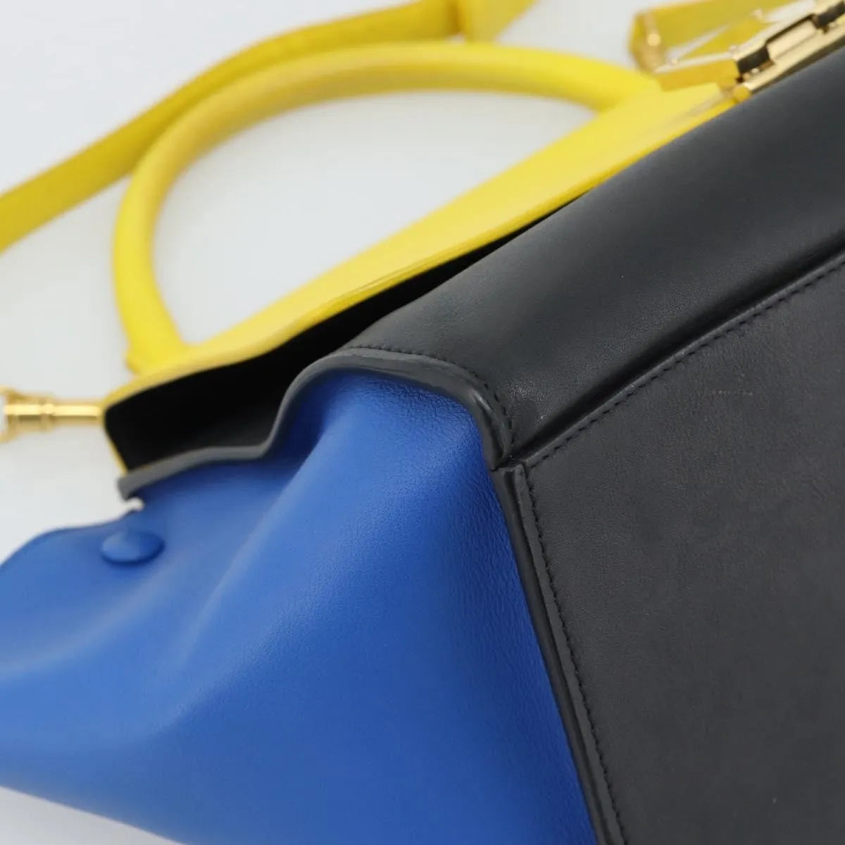 Celine Tricolor Trapeze Leather, Multicolour, Leather, Handbag