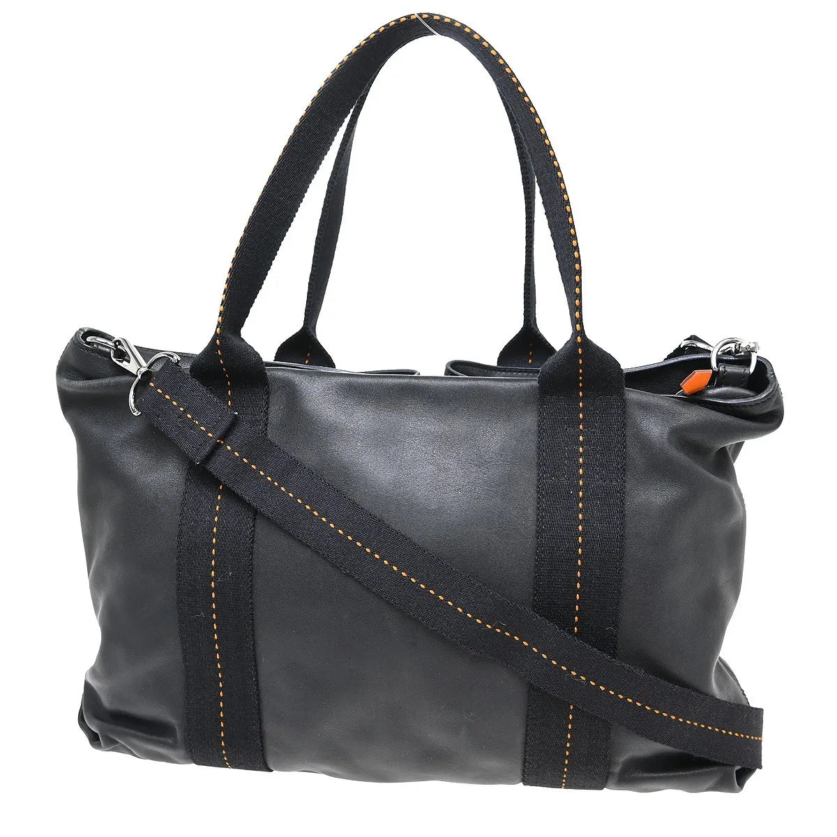 Hermes Horizontal Caravan Leather, Black, Leather, Tote Bag