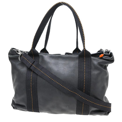 Hermes Horizontal Caravan Leather, Black, Leather, Tote Bag