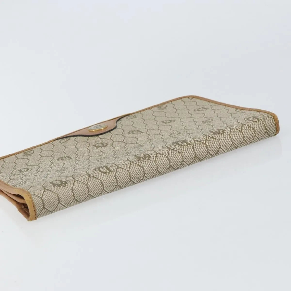 Christian Dior Vintage honeycomb clutch Canvas, Beige, Canvas, Clutch