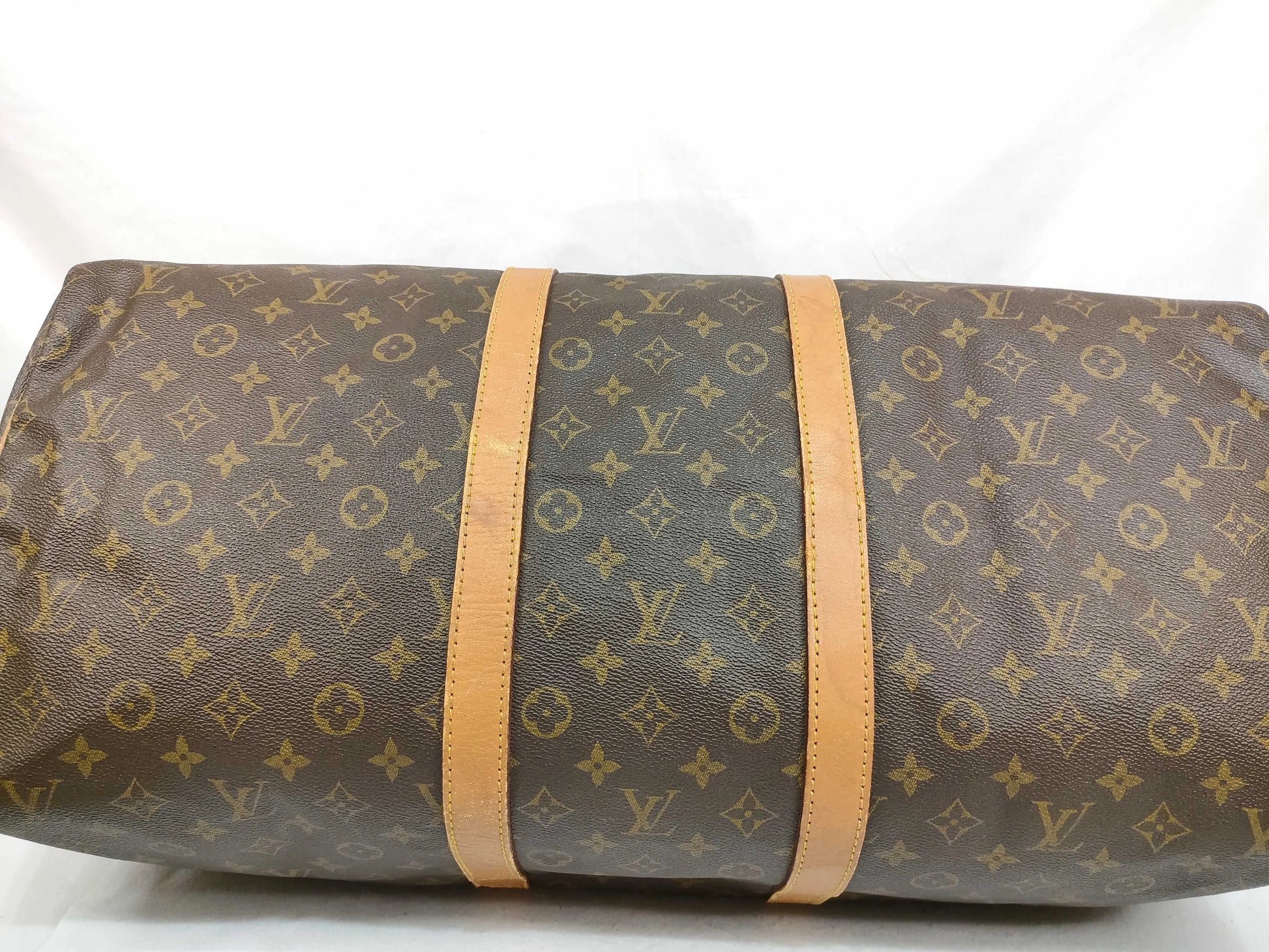 Louis Vuitton Keepall Monogram Canvas, Beige, Canvas, Travel Bag