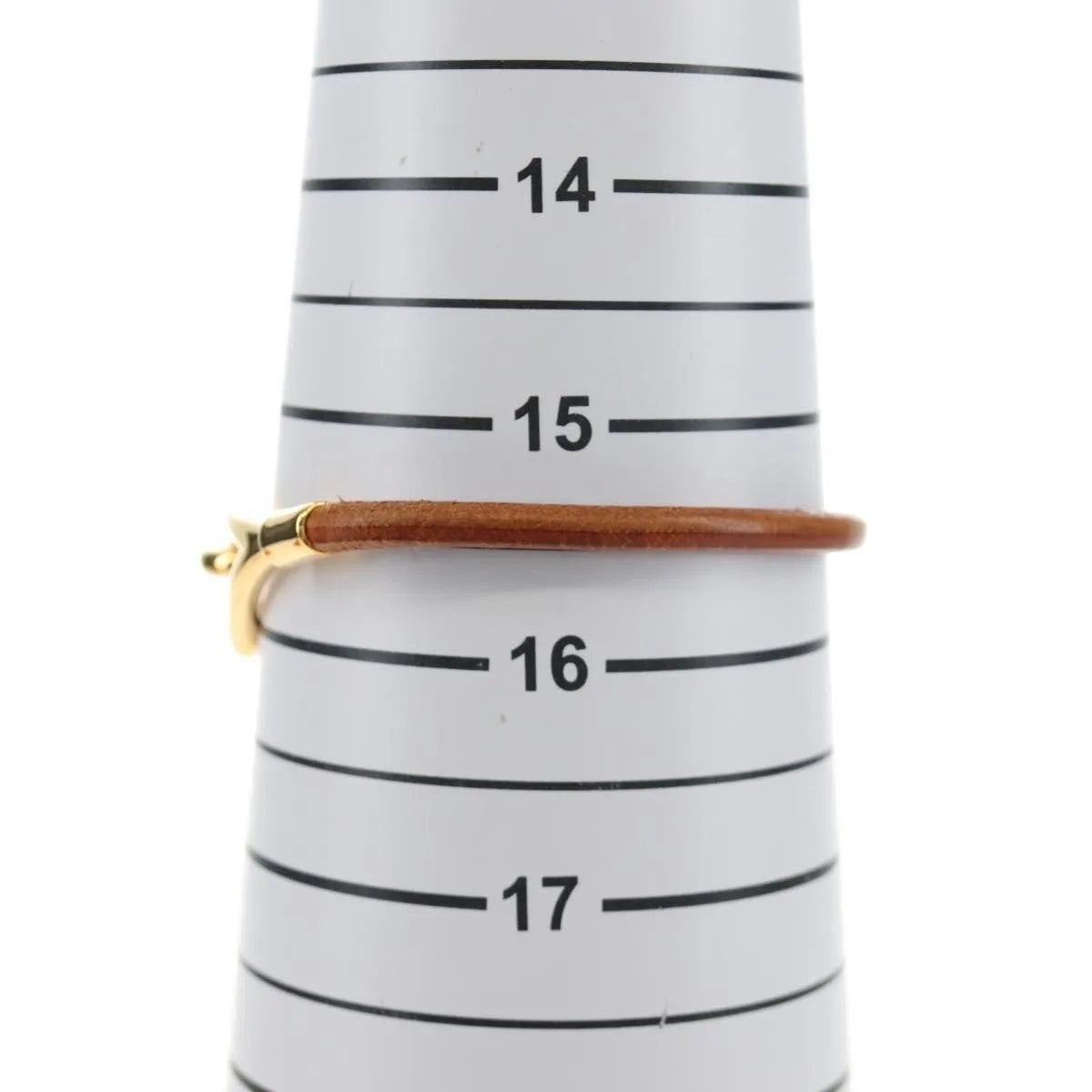 Hermes Jumbo Hook Braided Leather and Metal, Brown, Leather, Bracelet