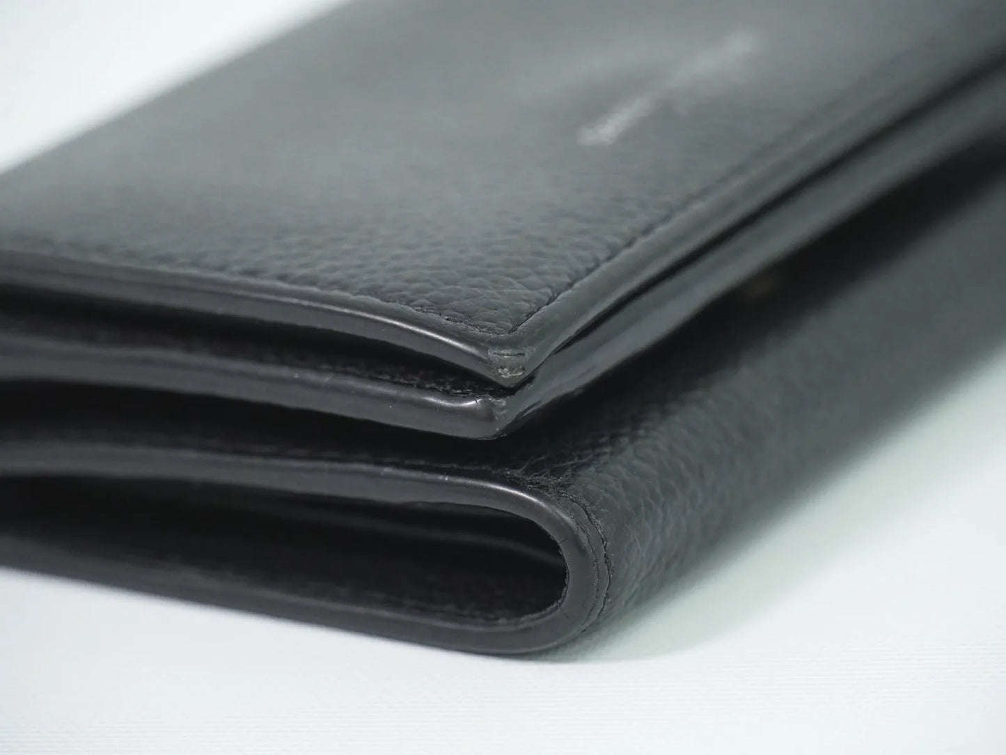Saint Laurent Compact Matelasse Leather, Black, Leather, Wallet