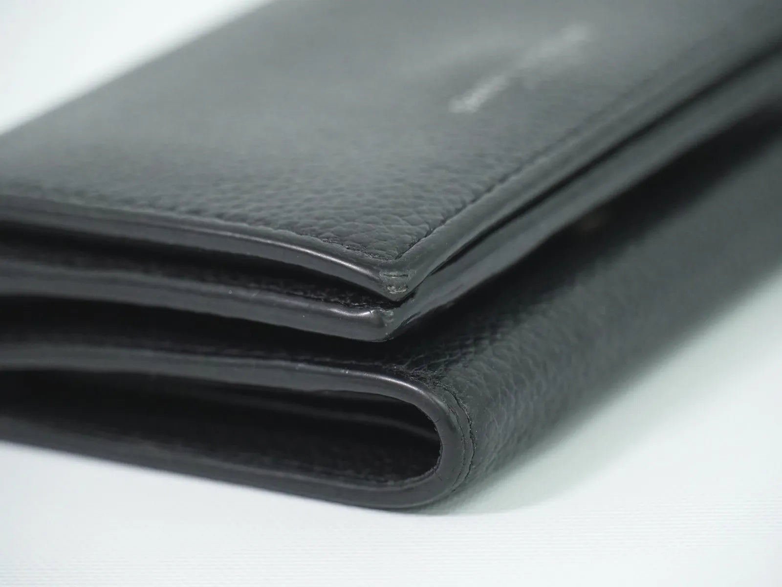 Saint Laurent Compact Matelasse Leather, Black, Leather, Wallet