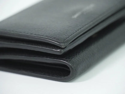Saint Laurent Compact Matelasse Leather, Black, Leather, Wallet