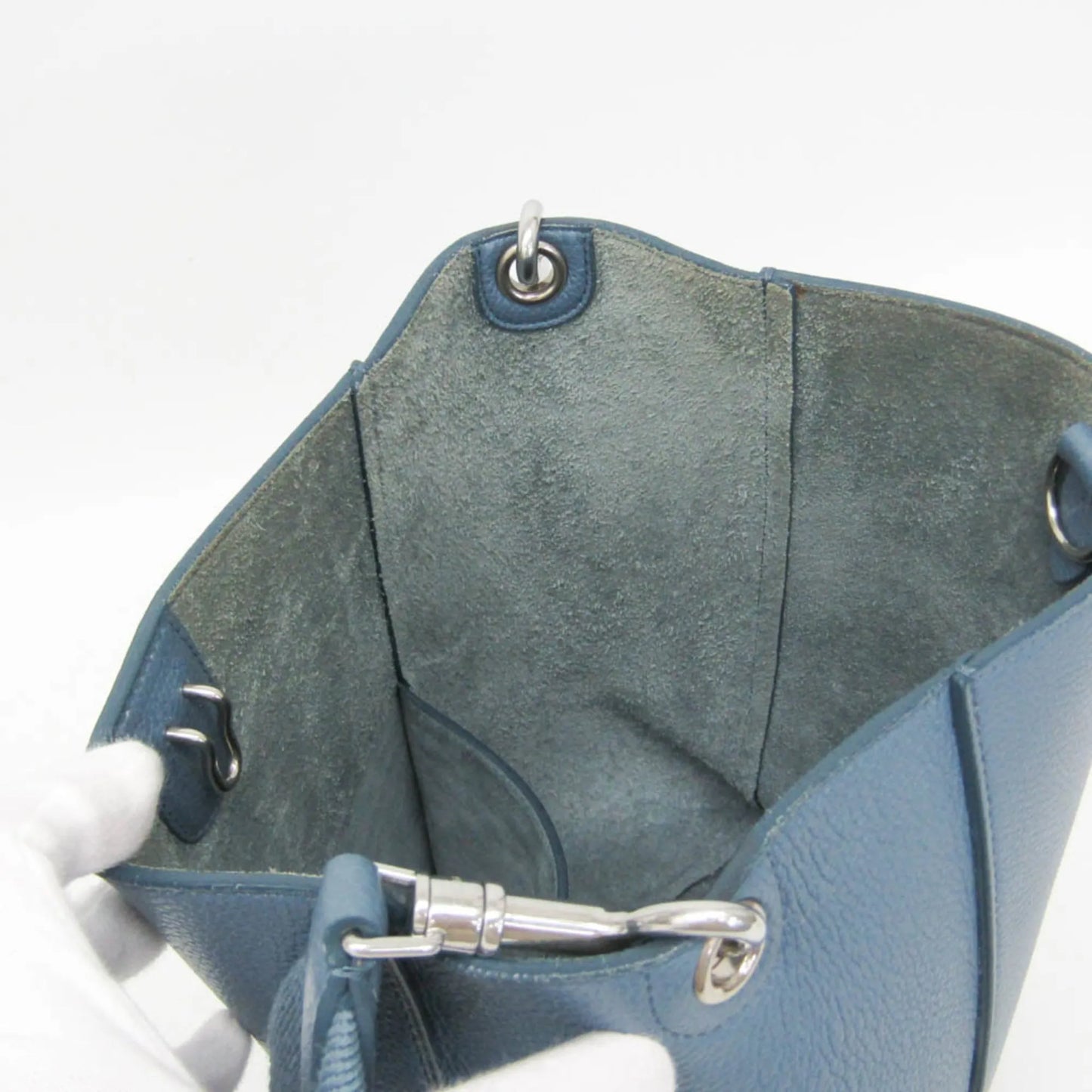 Celine Sangle Seau Calfskin, Blue, Leather, Shoulder Bag