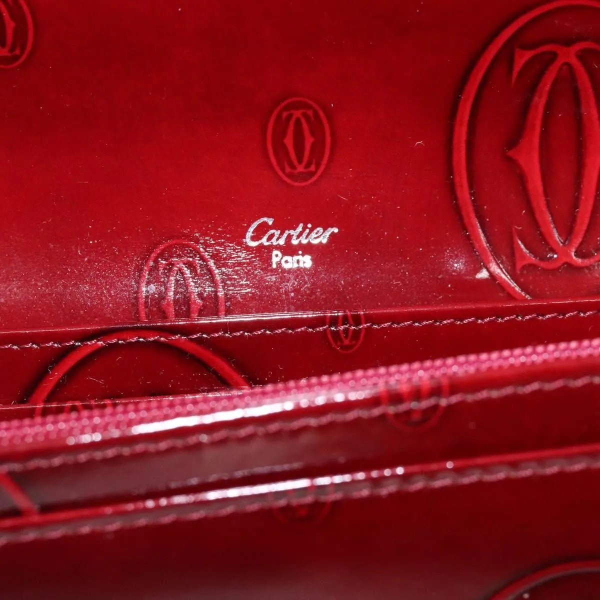 Cartier Happy Birthday Long Patent leather, Burgundy, Patent Leather, Wallet