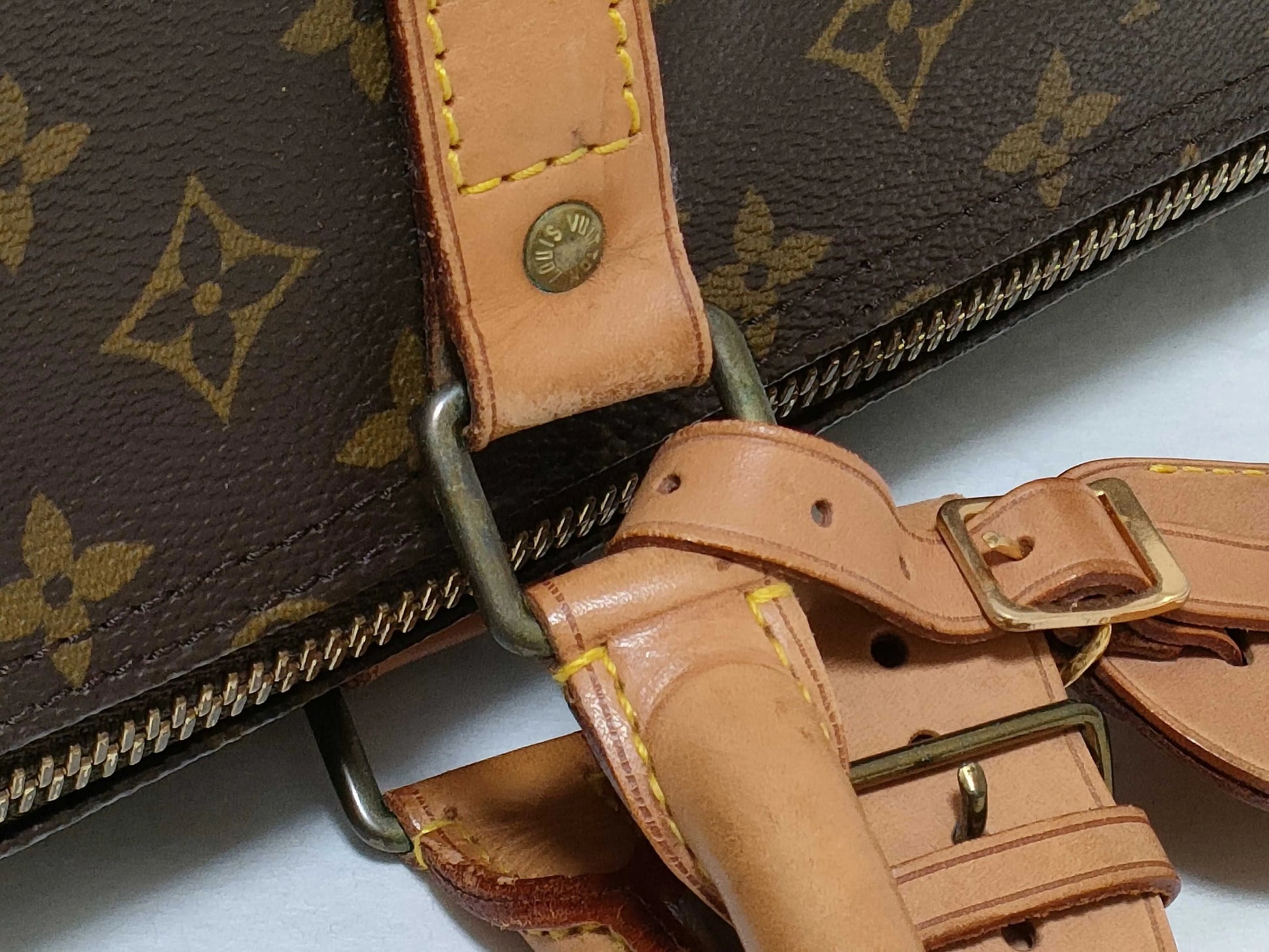 Louis Vuitton Keepall Monogram Canvas, Beige, Canvas, Travel Bag