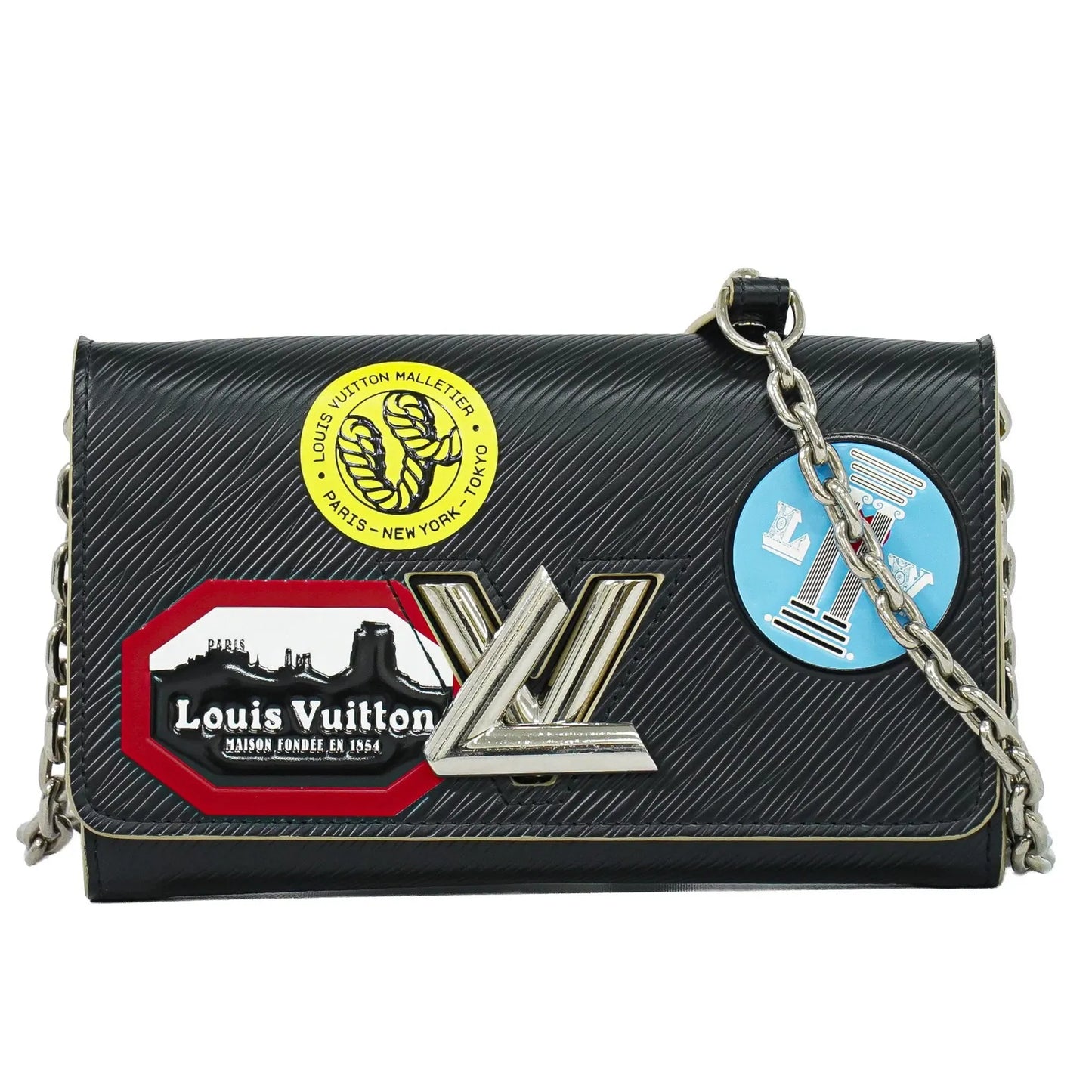Louis Vuitton Twist Chain Limited Edition World Tour Epi Leather, Black, Leather, Shoulder Bag