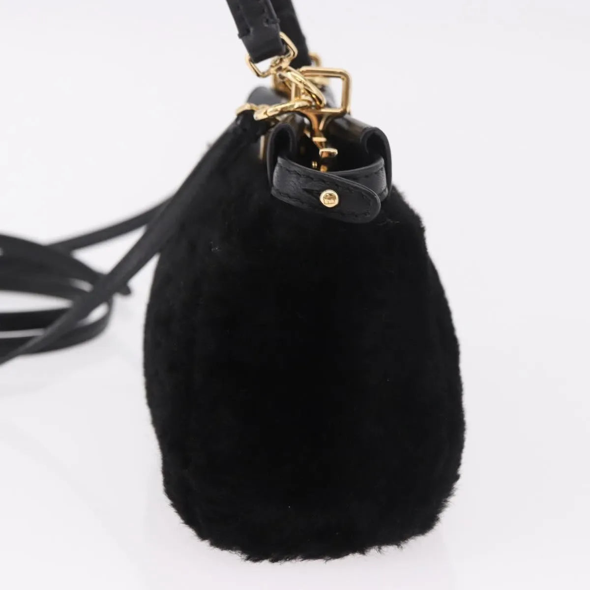 Fendi Peekaboo Fur, Black, Fur, Handbag