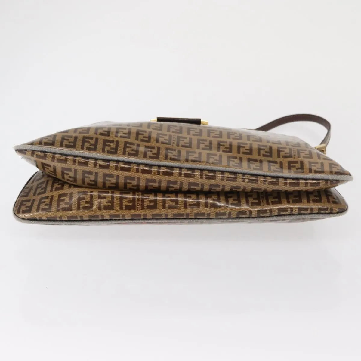 Fendi Mamma baguette Cuir verni, Brown, PVC, Shoulder Bag