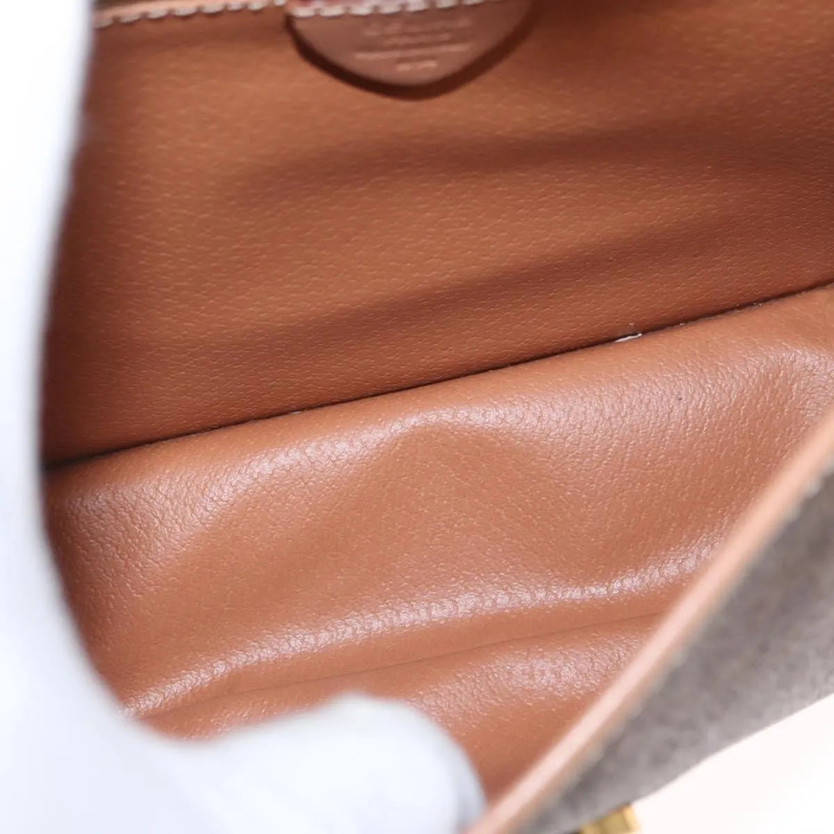 Celine Vintage Macadam Circle Logo Canvas and Leather, Brown, Canvas, Shoulder Bag