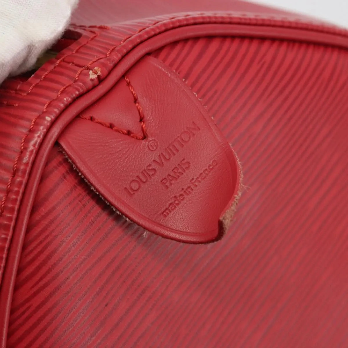 Louis Vuitton Keepall Epi, Red, Leather, Travel Bag