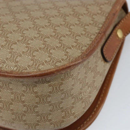 Celine Vintage Macadam Canvas and Leather, Beige, Canvas, Shoulder Bag