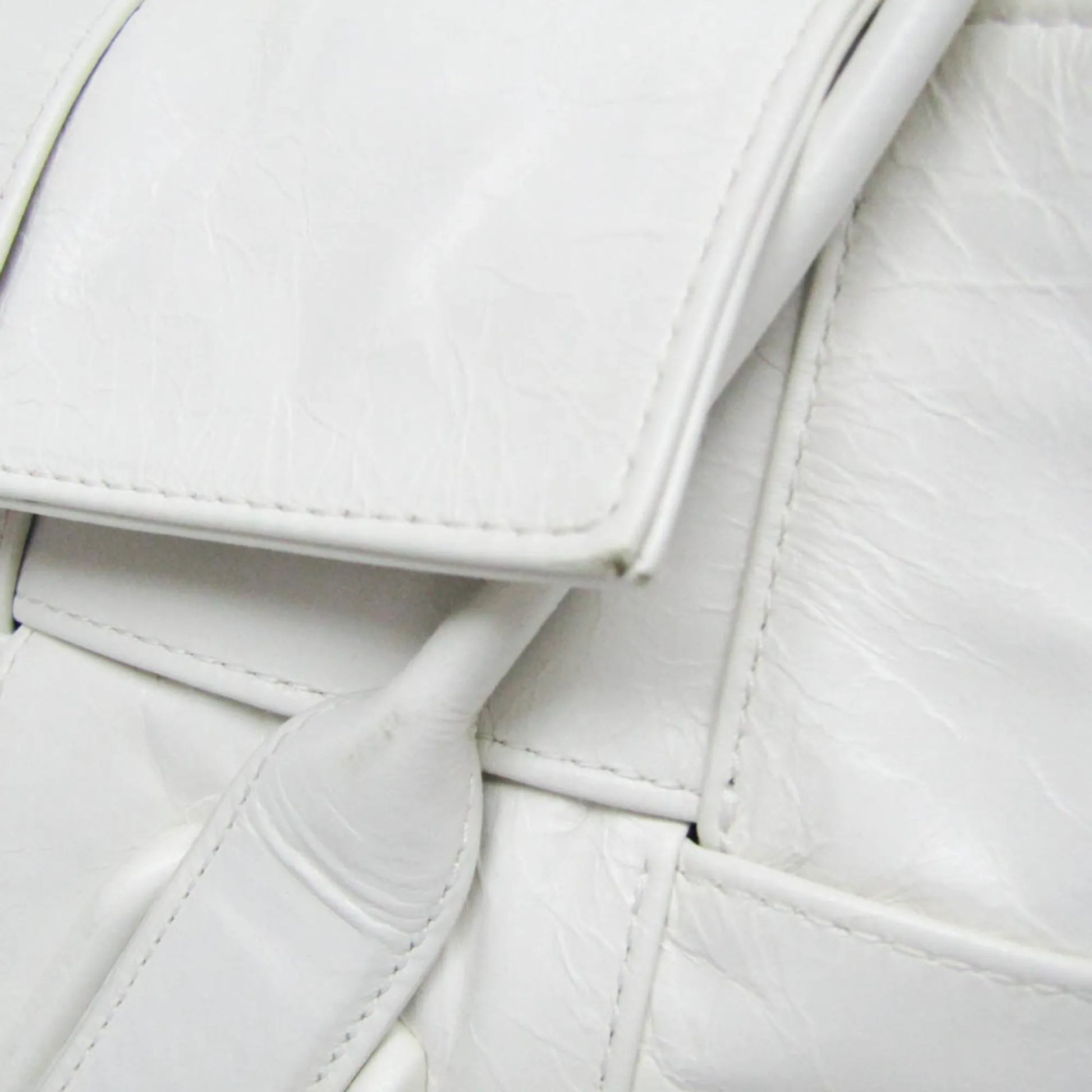 Bottega Veneta Arco Maxi Intrecciato Leather, White, Leather, Handbag